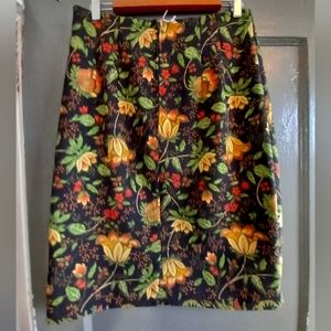 Vintage botanical midi skirt academia natural asthetic